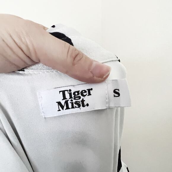 [Tiger Mist] Ryanna Zebra Print Collared Ruched Long Sleeve Mini Dress Sz Small - Picture 12 of 14